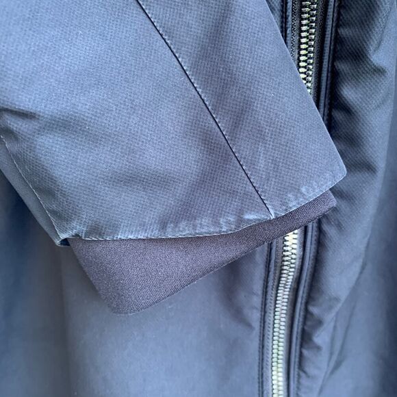 Athleta Cloudburst Jacket Size XS Black Hooded Long Raincoat Water-Resistant - Picture 7 of 15